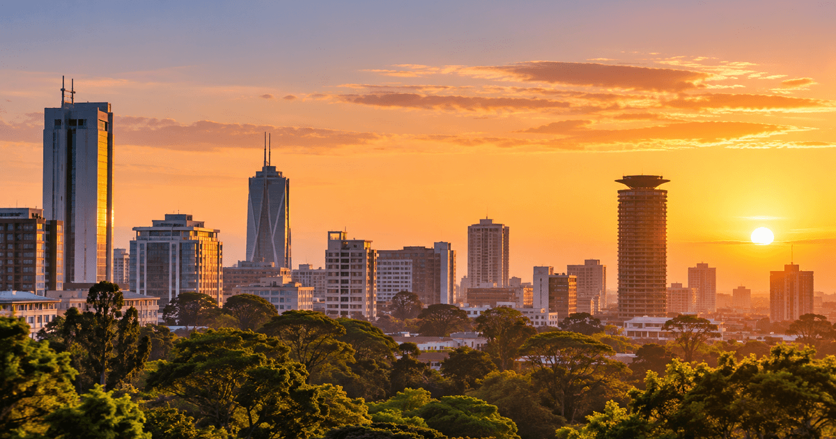 Nairobi skyline at sunset
